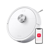 roborock Q7 M5 suction in action showing powerful cleaning on carpet and tile surfaces