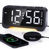 ROCAM loud alarm clock with 7.5-inch display for easy time reading day or night