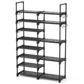 ROJASOP 8-tier shoe rack front view for organized closet storage