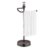 ROLABAM heavy weighted towel holder with crystal ball top for elegant bathroom storage