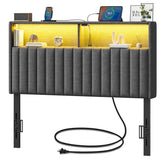 Rolanstar twin headboard with storage and USB-C ports for easy charging at night.
