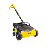 Roll & Comb artificial turf sweeper front view shows compact design for easy lawn cleanup