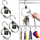 Rolly Hanger rotating 360° system for belts and ties, quick access.