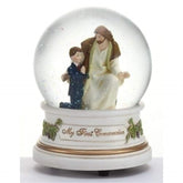 Roman Giftware musical dome boy front view for First Communion keepsake and inspiration
