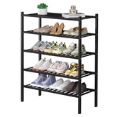 ROMGUAR CRAFT 5-tier bamboo shoe rack front view showing organized entryway storage