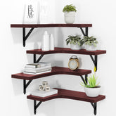 ROMGUAR CRAFT corner floating shelves for compact corner storage.