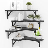 ROMGUAR CRAFT corner shelves black set for stylish display and organization.
