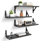 ROMGUAR CRAFT wood floating shelves in package ready for quick assembly and display.