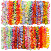 Ronghui Hawaiian leis in varied colors for festive luau parties