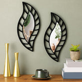 Roowest leaf teardrop mirror decor brightens living spaces with modern style.
