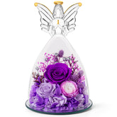 RoseValley forever preserved roses inside a glass angel figurine, a refined Mother's Day keepsake.