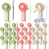 Rossesay green mini handheld fan for on-the-go cooling and travel