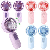 Rossesay mini fan blue handle showing portable cooling on the go
