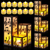 Rossesay music-note lantern box 8x8x8cm for intimate table decor