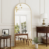 Rowjut arch full-length mirror with gold frame for full outfit checks.