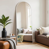 Rowjut floor mirror arched design for full-body viewing in any room