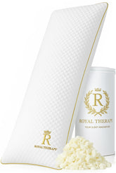Royal Therapy body pillow on a bed, showcasing full-length support for side sleepers.