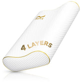 Royal Therapy memory foam pillow with layered construction for customizable comfort and neck support.