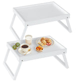 RRX bamboo bed tray with folding legs in open position for stable breakfast