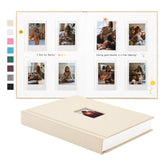 Rseozr Instax mini album beige linen cover with a personalized photo on the front.
