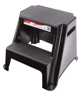 Rubbermaid 2-Step Stool side view shows lightweight, portable design for quick reach