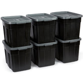 Rubbermaid Roughneck 18 gal tote with stackable lid for organized storage