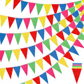 Rubfac rainbow pennant banner with durable nylon rope for outdoor use