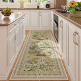Rugcomf impressionist runner with abstract pattern adds timeless style.