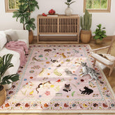 Rugcomf living room rug 5x7 with floral animal motif for cozy spaces.