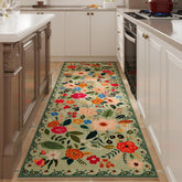 Rugcomf Runner Rug in green for hallways with non-slip backing helps keep it in place.