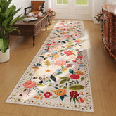 Rugcomf Runners beige hallway with non-slip backing keeps high-traffic areas safe.