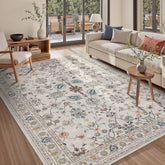 Rugxara floral boho rug grey enhances living rooms with nature-inspired charm.