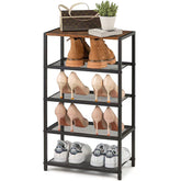RUNJIMY narrow shoe rack top panel display enhances entryway organization and style.