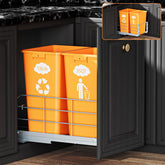 RUNMI double pull-out under-cabinet unit, front view, space-saving kitchen organization.