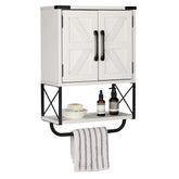 RUSTOWN Farmhouse cabinet with two barn doors for stylish bathroom organization