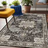 RUUGME washable 3x5 rug with tribal elegance enhances living room ambiance