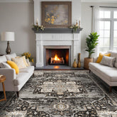RUUGME 9x12 washable rug with non-slip backing keeps living room safe and steady.