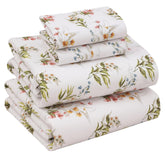 RUVANTI Floral Bliss Sheets close-up weave shows crisp percale texture for breathable comfort.