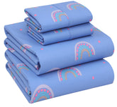RUVANTI queen flat sheets on bed showing crisp percale texture for year-round comfort.
