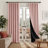 RYB HOME 100% blackout pink nursery curtains block light for deeper sleep