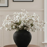 RyddeligHome white Kiku bulk flowers for vase; realistic faux centerpiece.