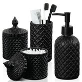 RYTOXILO diamond glass soap dispenser on a bathroom counter, adds elegance