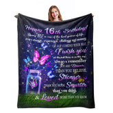 Ryubein Sweet 16 blanket design with decorative artwork for a sentimental birthday gift
