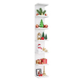 SADIELIFE 7-Tier wall shelf unit displays books and decor with space-saving style.