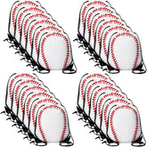Sadnyy baseball drawstring bag white red front view, ideal party favor