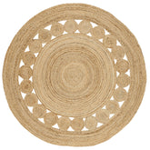 SAFAVIEH round jute rug featuring braided circle medallion for boho charm and durable texture
