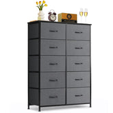SageNest 10-drawer dresser with fabric drawers for organized clothing.