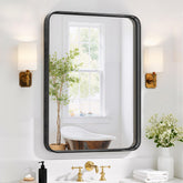 SageNest bathroom mirror 30x22 black frame rectangle for precise grooming