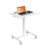 SageNest mobile standing desk height adjustable for comfortable laptop use.