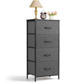 SageNest nightstand with wooden top provides a sturdy bedside surface for lamps.